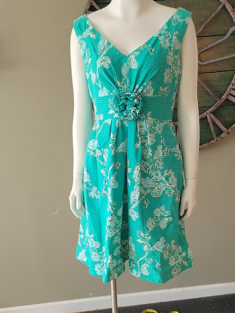 Lilly Pulitzer Parker Dress In The Birds And The Bees In Lagoon Green